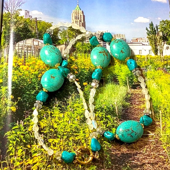 Moonstone Turquoise Beads Necklace - Picture 4 of 6